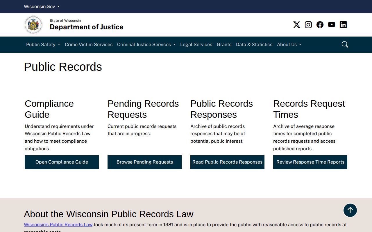 Wisconsin public-records guidance for Burnett County booking records